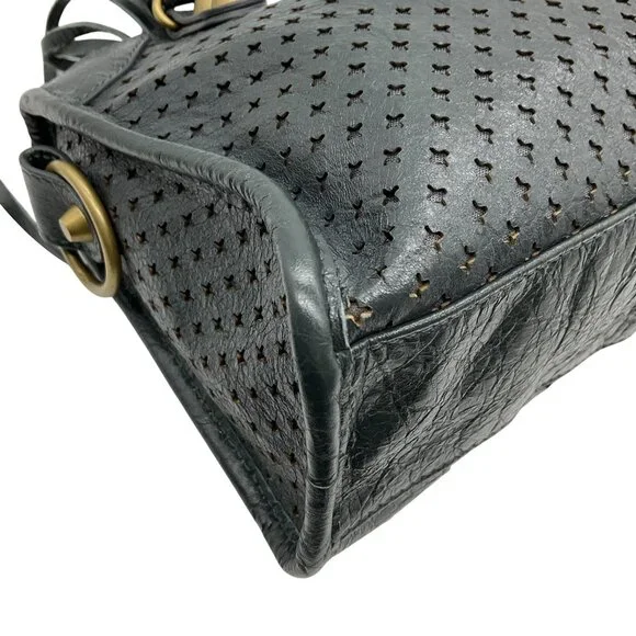 Balenciaga Grey Perforated Leather Mini City Bag - Picture 7 of 10